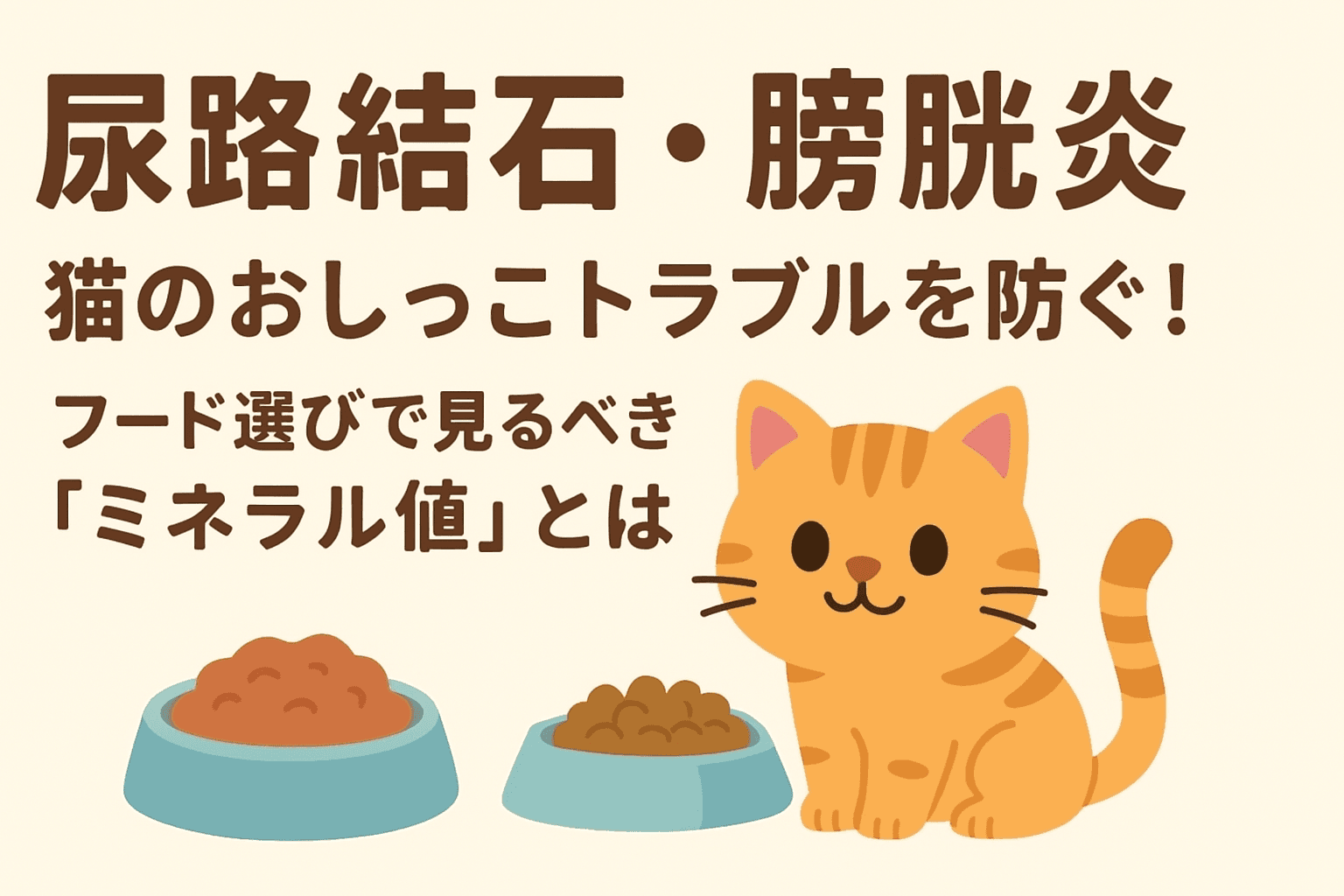 【尿路結石・膀胱炎】猫のおしっこトラブルを防ぐ! フード選びで見るべき「ミネラル値」とは