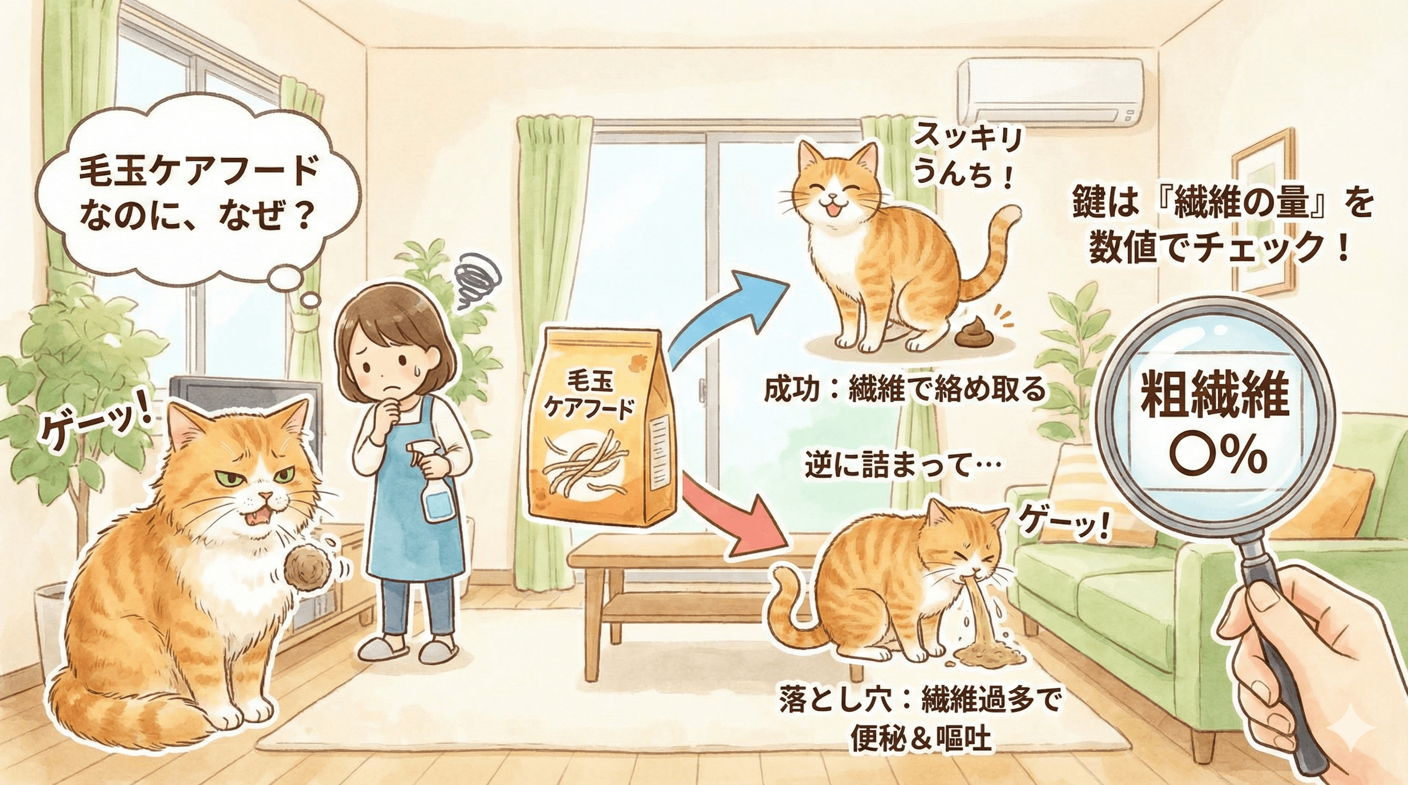 【毛玉対策】「ゲーッ」と吐くのは当たり前? 「毛玉ケアフード」の仕組みと、逆に吐いてしまう意外な落とし穴