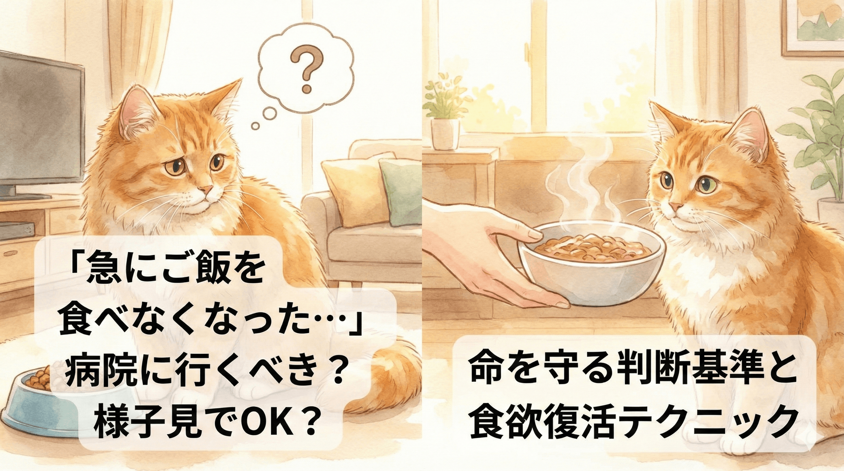 「急にご飯を食べなくなった…」病院に行くべき? 様子見でOK? 命を守る判断基準と食欲復活テクニック